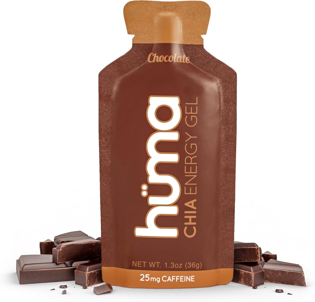 Huma Chiaのエネルギー ゲル、チョコレート、12のゲル、25mgカフェイン-持久力の練習のためのプレミア スポーツの栄養物