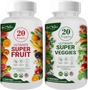 アマテックのライフフルーツとベジギーは70フルーツと野菜のサプリメント | 男性と女性のための強さのスーパーフードのサプリメント | 栄養バランス | ナチュラルフルーツとベジギーカプセル120カプセル