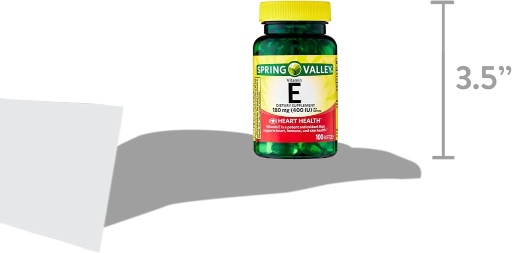 春の谷のビタミンEの中心の健康の食事療法の補足のSoftgels、180のmg (400 IU)、200の計算