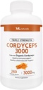 ML Naturalsの有機コルディセプ、240の野菜カプセルとなされる三重の強さのコルディセプ3000。 健康な免疫サポート、非GMO、NSF認定およびcGMP準拠の第三者ラボテスト済み。
