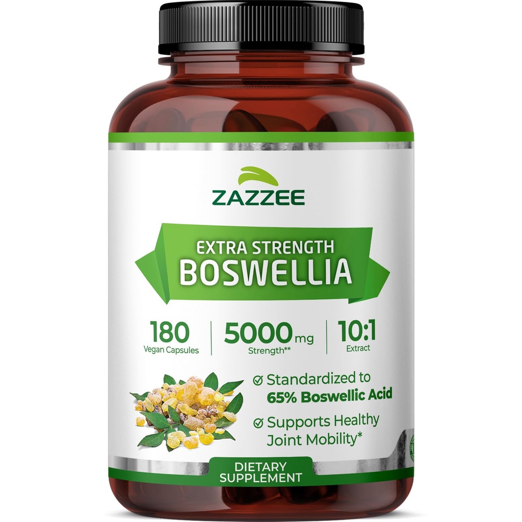 Zazzeeの余分強さBoswellia 10:1のエキス、65%のBoswellicの酸、180のビーガン カプセル、6か月の供給、Boswellia Serrata、共同慰め、移動性及び柔軟性サポート、米国でなされる非GMO