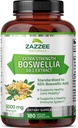 Zazzeeの余分強さのBoswelliaのSerrata 10:1のエキス、5000のmg強さ、65%のBoswellicの酸、180のビーガン カプセル、6か月の供給、標準化された10X高い効力、100%の菜食主義者、非GMO