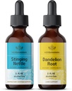 HERBAMAMA の草の液体の低下のキット-Stinging Nettle の束及び Dandelion Root Tincture 2 の fl oz - ビーガン、非 GMO の砂糖及びアルコールフリー - 2 のパック