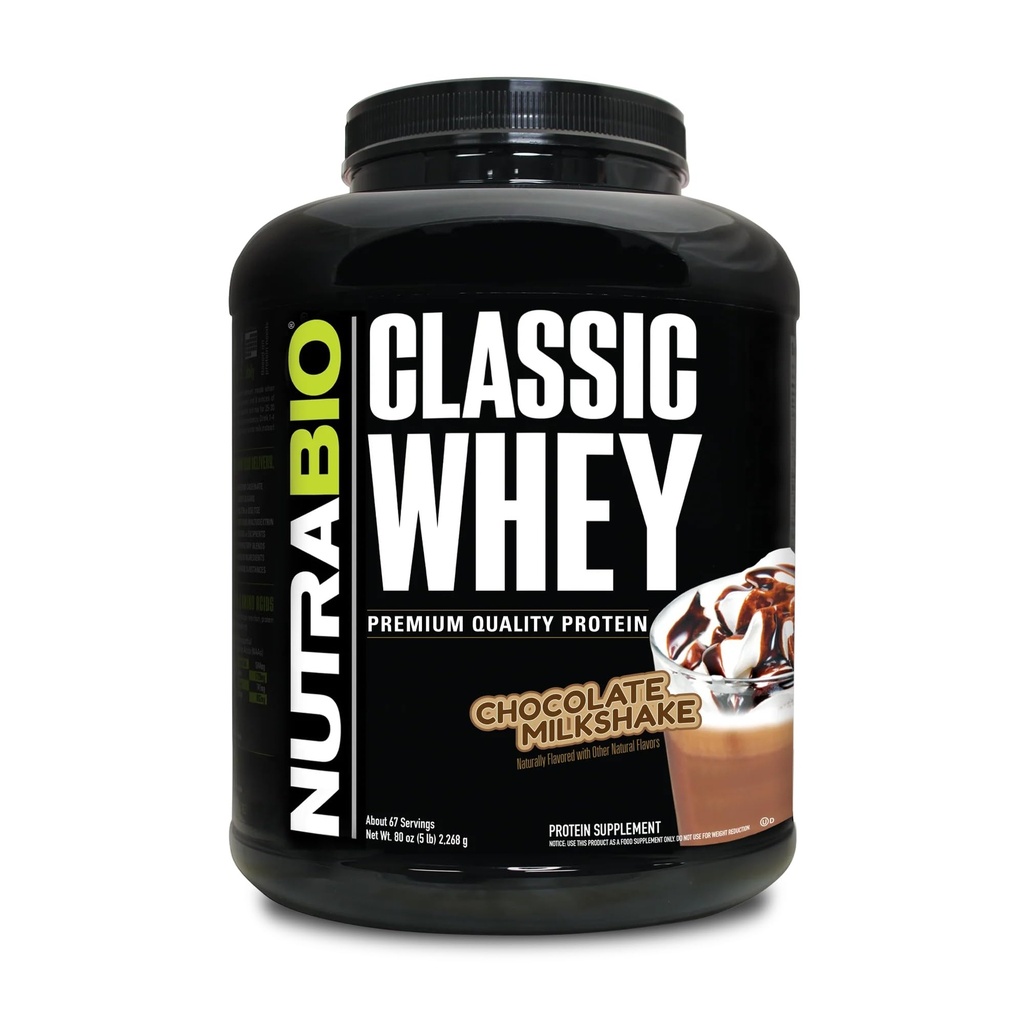 NutraBio古典的な乳清タンパク質粉末 - フルスペクトルアミノ酸プロファイル - フィラー、人工色、防腐剤 - 低糖値インデックス - チョコレートミルクセーク、5ポンド