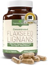 Lignans For Life Flaxseed Lignans for Dogs & People - Organic Flaxseed Supplement for Hormone Support, 15mg 90 Capsules, Flax Seed for Dogs & Women, High-Fiber