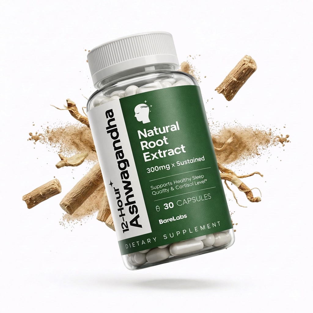 Ashwagandha 300mg + 12時間リリースルート抽出物(Prolanza®) + ストレス, 睡眠 & 男性と女性のためのエネルギーサポートサプリメント - 30日の供給