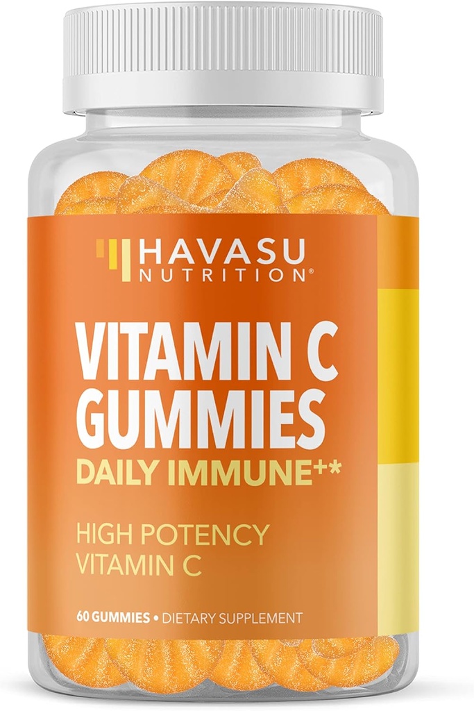 HAVASUの栄養のビタミンCのグミ、オレンジ、60ct