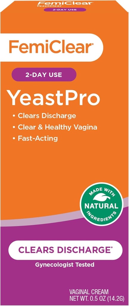 FemiClear YeastProのクリーム、明確な排出、自然な原料、Gynecologistによってテストされる、0.5ozのクリームとなされる速い行為