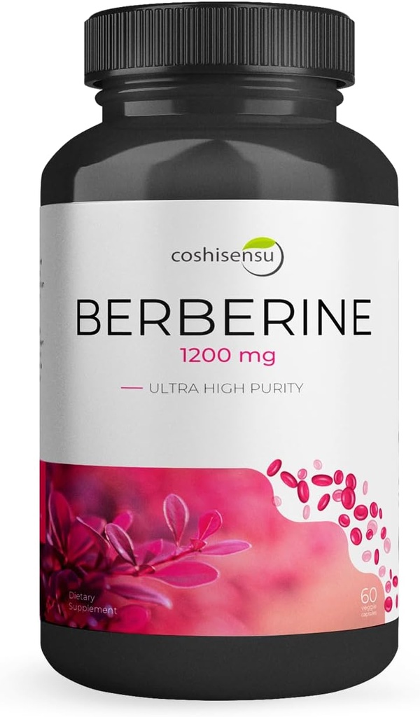 Berberine HCl 1200mg - 血糖、インシュリン&重量管理のための高効力サプリメント - 非GMO、グルテンフリー、ビーガンカプセル - ハート&代謝サポート、米国製 - 60カウント