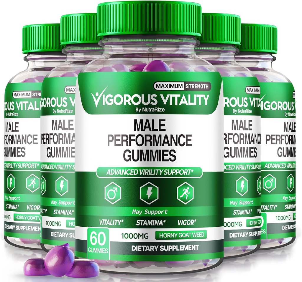 NutraRize(5パック) 粘性的死亡率のグミー、Vigorous Vitality 男性の強化のグミー、増加した自信とスタミナ バイタリティギーミー、メン・グミタス・エンチャント(300グミー)のためのホニー・ゴート・ウェイド
