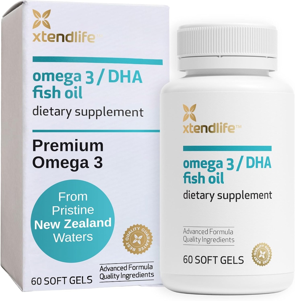 Xtendlifeオメガ3 DHAフィッシュオイル - 700mg DHAと300mg EPA - Omega 3 6 9ハートと脳のためのサプリメント - 1ヶ月の供給(60)