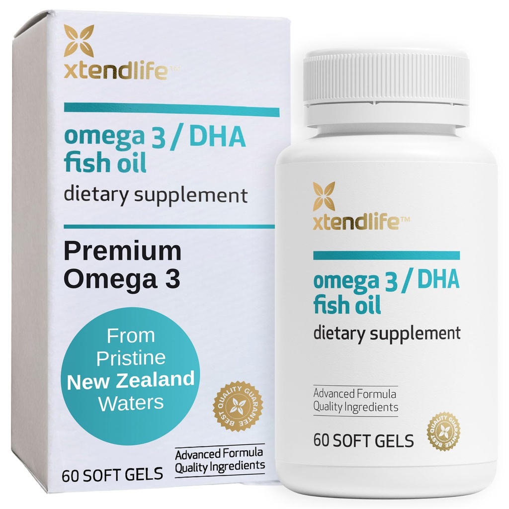 Xtendlifeオメガ3 DHAフィッシュオイル - 700mg DHAと300mg EPA - Omega 3 6 9ハートと脳のためのサプリメント - 1ヶ月の供給(60)