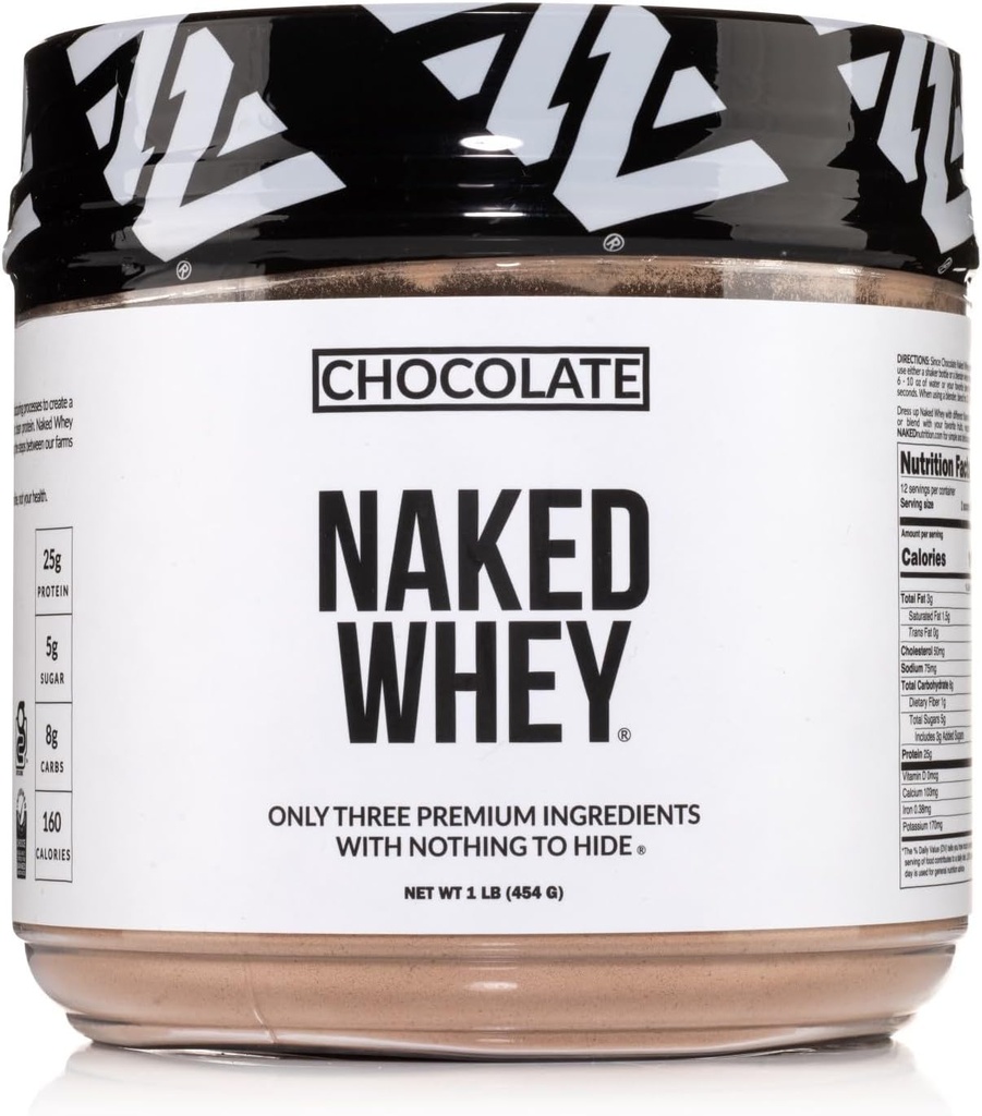 NAKEDチョコレートWhey 1LB - すべての天然草飼料乳タンパク質粉末、有機カカオ、ココナッツ砂糖 - GMOなし、大豆、グルテンフリー、エイドの成長と回復 - 12のサービング