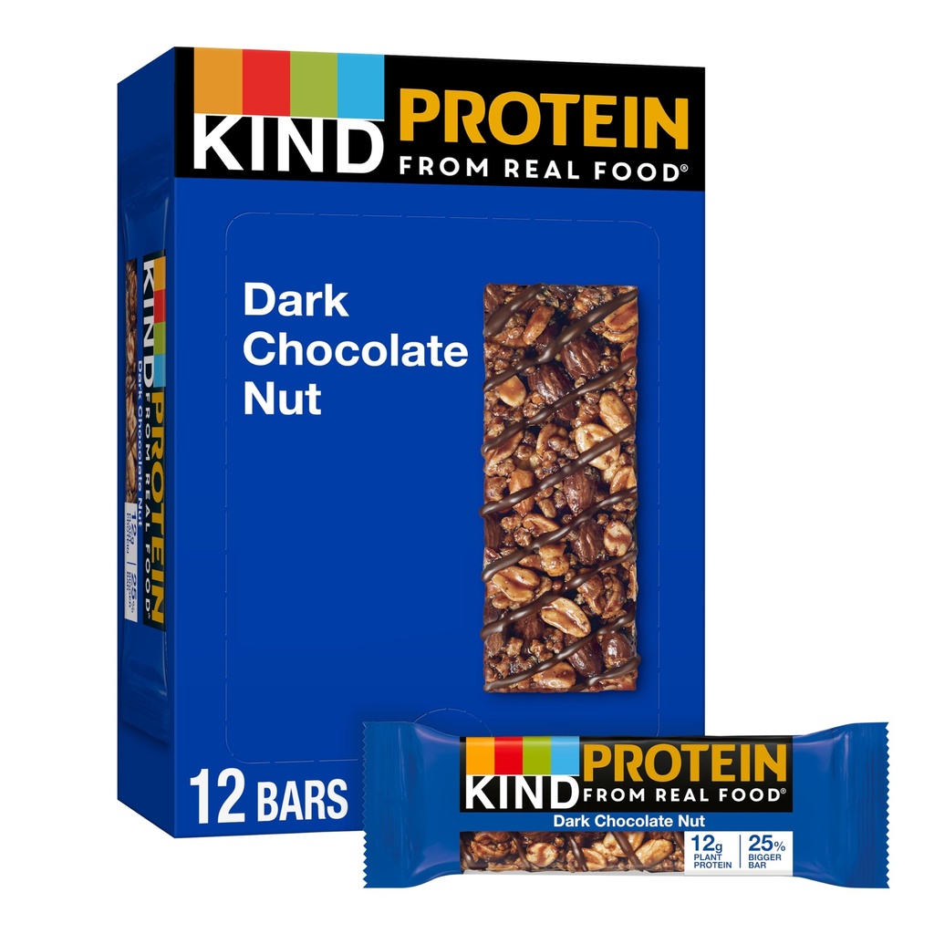 KIND蛋白質のスナック・バー、暗いチョコレート ナット、健康な軽食、グルテンフリー、12g植物蛋白質、12の計算