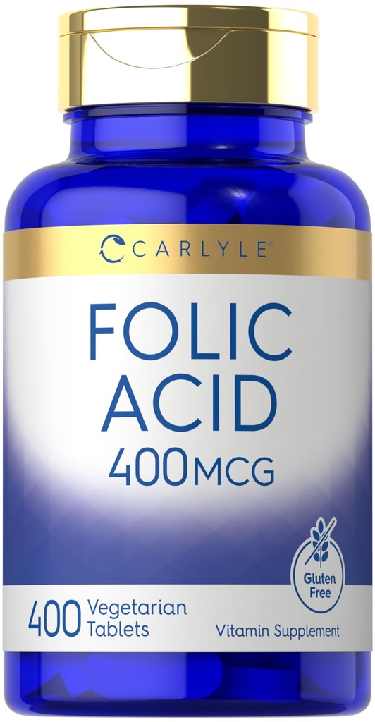 カルライル 葉酸 400mcg | 400錠 | ベジタリアン・非GMO・グルテンフリー対応サプリメント