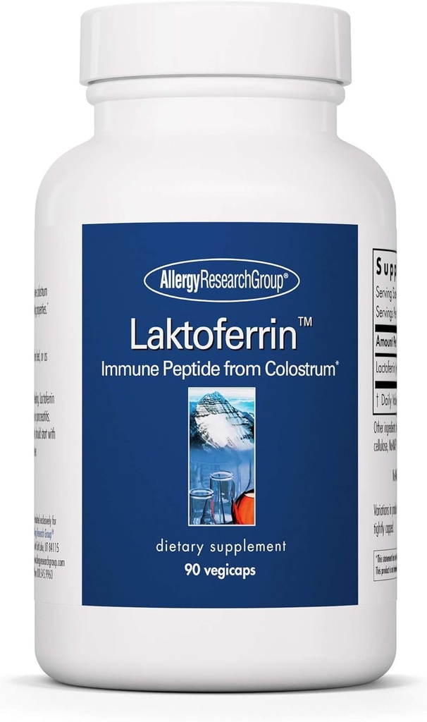 アレルギー研究グループLaktoferrinサプリメント - Lactoferrinは350mg、ボビンColostrum、免疫ペプチド、鉄サプリメント、ベジカプス - 90カウントを補います