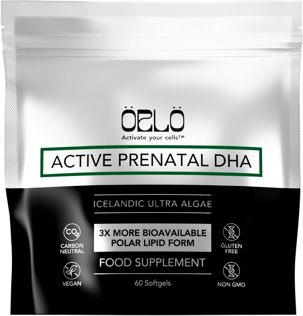 Orlo PRENATAL DHA - プレナタルDHAオメガ3サプリメント - トリプル強度オメガ3 - ビーガンDHA&EPA - Algae Omega-3オイル - 妊娠中の脳開発をサポート&授乳中(60ミニSoftgels)