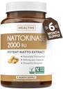 Healths Harmony ナトキナーゼ 2000 FU (非GMO) 自然発酵大豆から作られた強力なナトキナーゼサプリメント - (6ヶ月の供給) 180 ビーガンナトカプセル