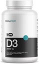 HDMUSCLE HealthHD D3 | 2000iu 高効力ビタミンD3サプリメント | 健康な筋肉機能と回復 | 免疫サポート | カルシウム吸収 | 90カプセル
