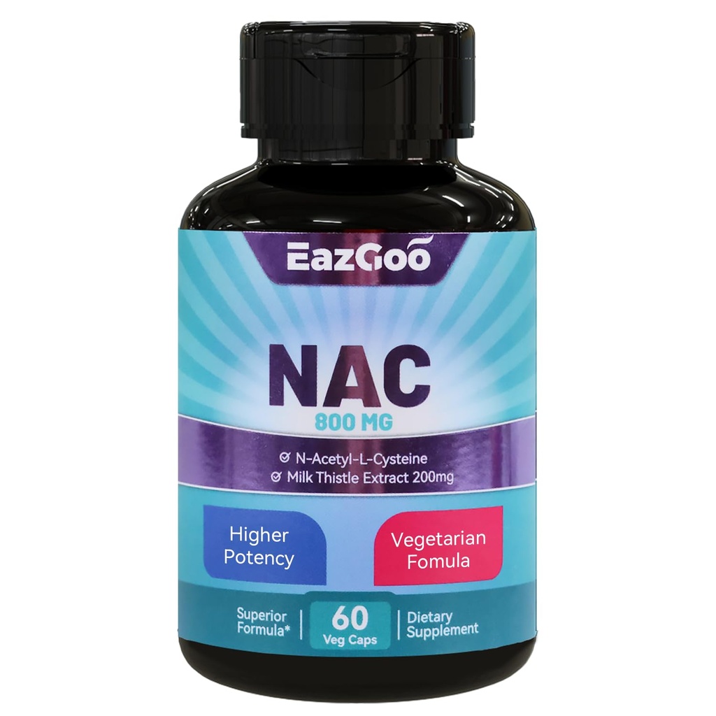 NAC の補足 N アセチル Cysteine 800mg、乳牛 200mg、非 GMO のグルテンフリー - 60 のカプセル