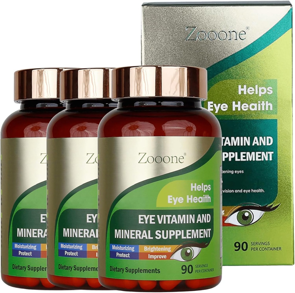 zooone- ルテインの目のビタミンはMacularの健康および乾燥した目のための補足、ルテイン、亜鉛、ビタミンC/E及びゼアキサンチンを含みま目の健康、90のタブレットを支えます (3)