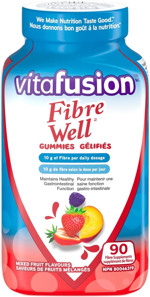 Vitafusion繊維の井戸繊維の補足のグミ、90のグミ