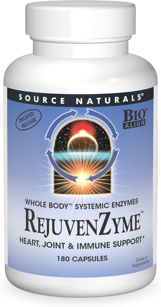 Source Naturals RejuvenZyme - 心臓、関節、免疫のサポート - 180カプセル