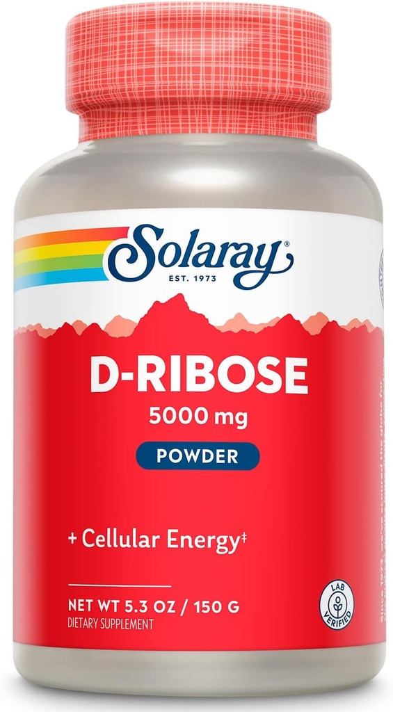 SOLARAY D-Ribose パウダー 5000 mg | ヘルシーな心臓とセルラーエネルギー(ATP) 製造サポート | 30 サービング | 150 グラム