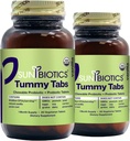 SUNBIOTICS Tummy Tabs - グッドグットフローラ、免疫システム、バランスの取れたマイクロビオムのための4プロバイオティックストレインの18ビリオンCFUとChewable ProbioticとPrebioticタブレット - バニラ、(パッケージ2)