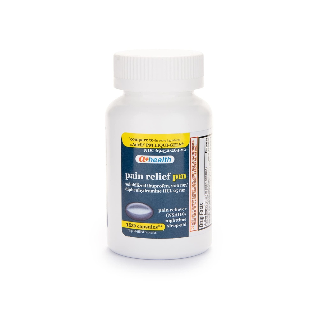 A+Health Ibuprofen PMのSoftgelsの痛みのReliever/Nighttimeの睡眠の援助(NSAID)、120の計算