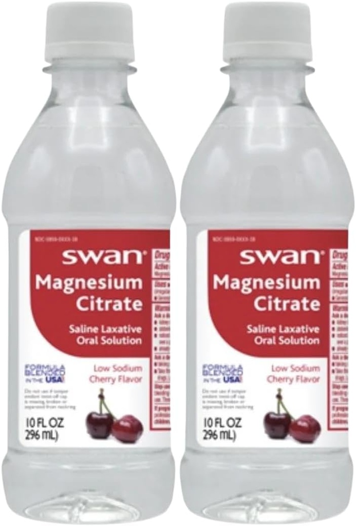 Swan マグネシウムのクエン酸塩の機会の便秘のチェリーの味(2 10oz のびん)のための口頭 Laxitive の解決