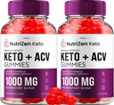 (2パック)NutriZen Keto ACVグミー - アドバンストフォーミュラNutri Zen Keto Plus ACVグミー Apple Cider Vinegar Keto Nutrizen ACVグミー 栄養補助食品 レビュー 男性 女性 (120 グミー)