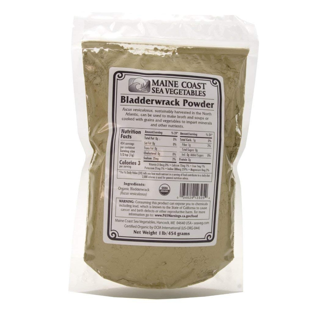 Bladderwrack Powder - Wild Atlantic - Organic Seaweed - Maine Coast Sea Vegetables- 1 Pound