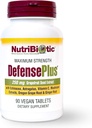 NutriBiotic – 防衛プラス, 90 錠 - 11 に 1 ビタミン C の免疫サポート, 亜鉛, グレープフルーツ種子エキス, エキナセア, アストラガルス ルート & 免疫ブースト エキス & キノコ - ビーガン & グルテンフリー