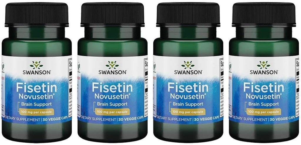 Swanson Fisetin 分子的に Apigenin、Luteolin、Quercetin 100 Milligrams 30 のベジーカプセルに類似した (4 パック)