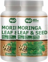 Moringa Oleifera 葉と種子粉末 (80:20) 比率 300 ピル(Tablets), 150 サービング, 1000 mg. Uncoated Malunggay ハーブサプリメント, 化学コーティングなし, グリーンスーパーフード. パック2