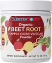 Superior Source Organic Beet Root & Apple Cider Vinegar Powder - Nitric Oxide Booster - Supports Energy, Digestion & Heart Health - Non-GMO - 7.4 oz