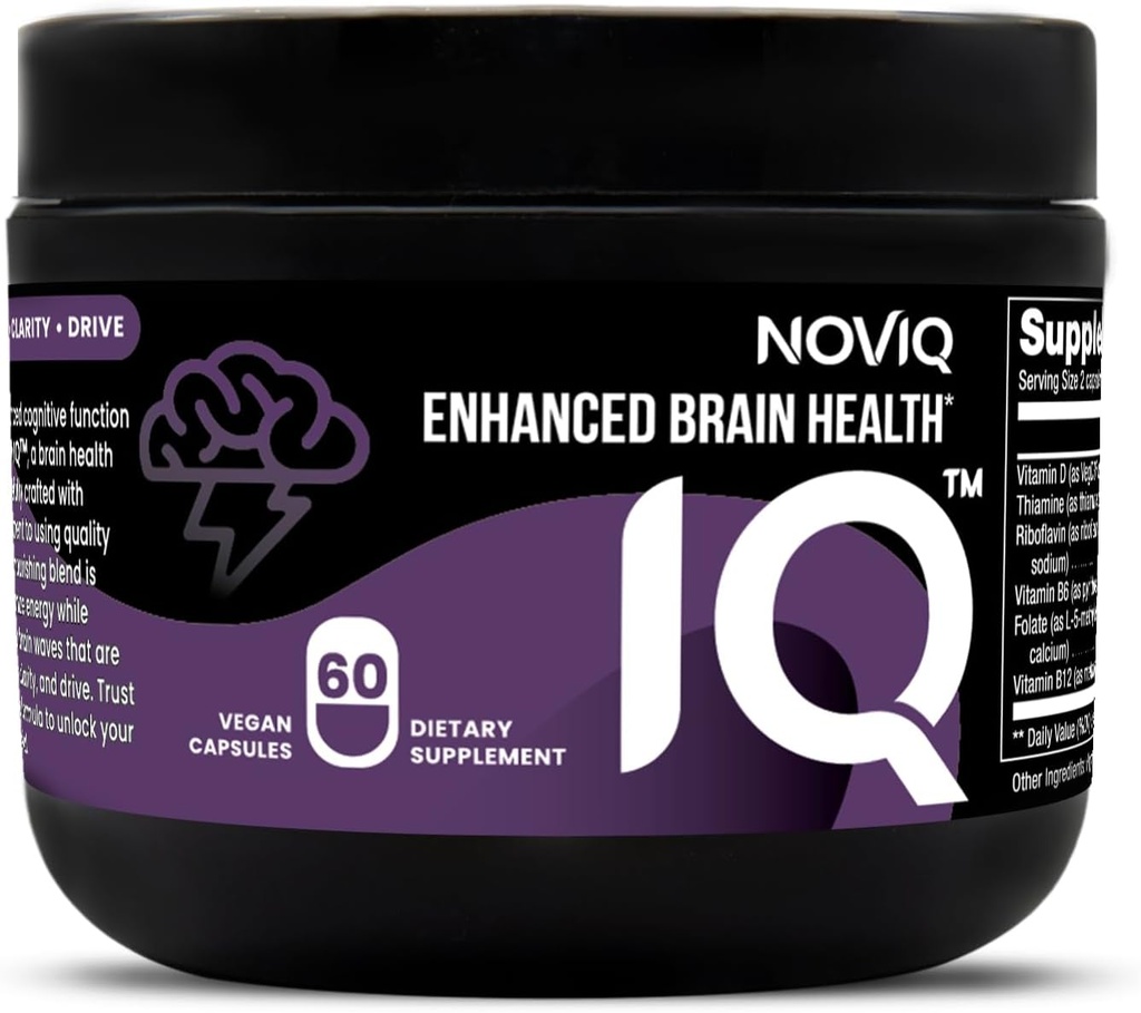 IQ - 11-in-1の向知性脳の補足:サポート記憶及び認知 - Bioactive B-Complex w/5-MTHF、L-テアニン、L-チロシン、Bacopa、Ginkgo、Huperzine - ビーガン、非GMO、カフェイン無料 - 60カウント