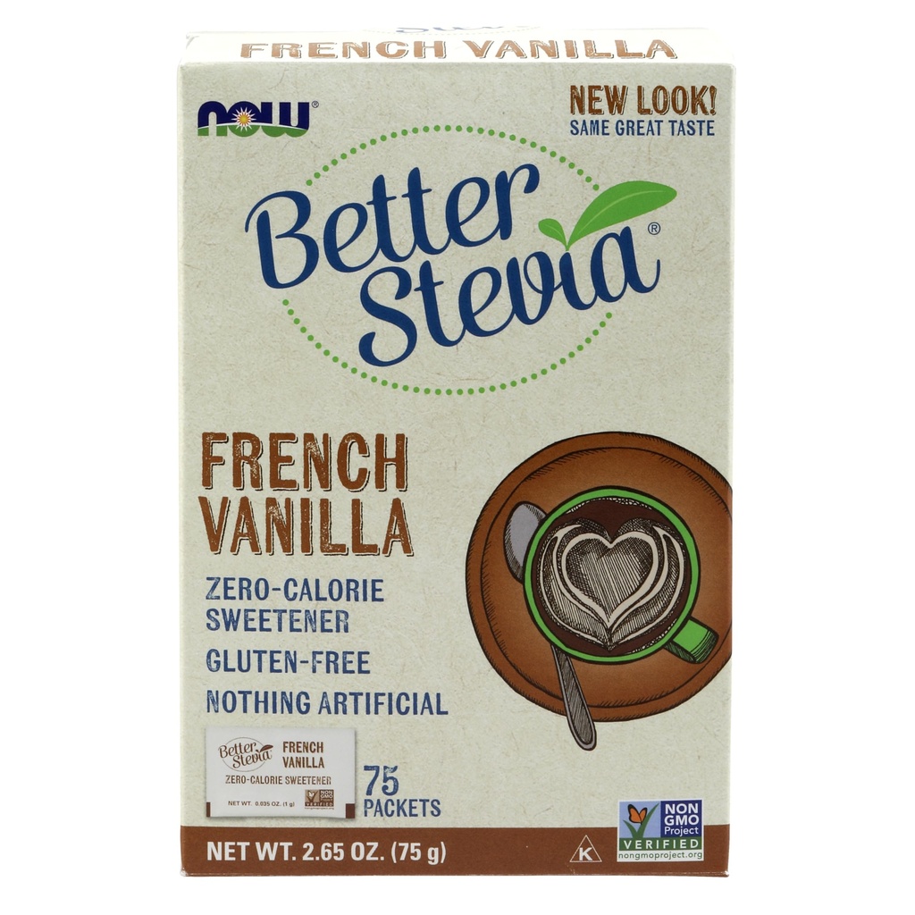 NOWの食糧、BetterSteviaのフランスのバニラによって造られるパケットゼロ カロリーの甘味料、Diabetics、Erythritol 75の計算のために適したKetoの友好的