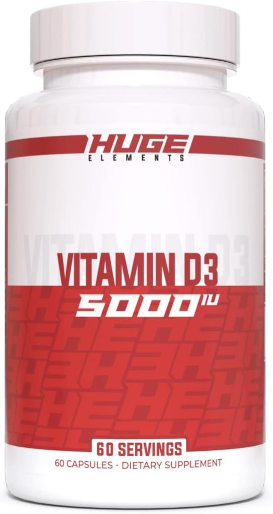 ビタミンD3、5000 IU(125mcg)をサービング、非GMO、グルテンフリー、大豆フリー、免疫システム、骨の健康、および気分(60カプセル)をサポート
