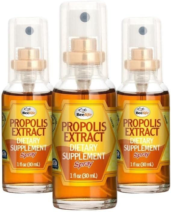 Beelife Propolis Sore Throatリリーフスプレー - プロポリススプレー - 自然な免疫サポート、Calmの咳と乾燥、かゆい喉 - 砂糖なし - 3-パック