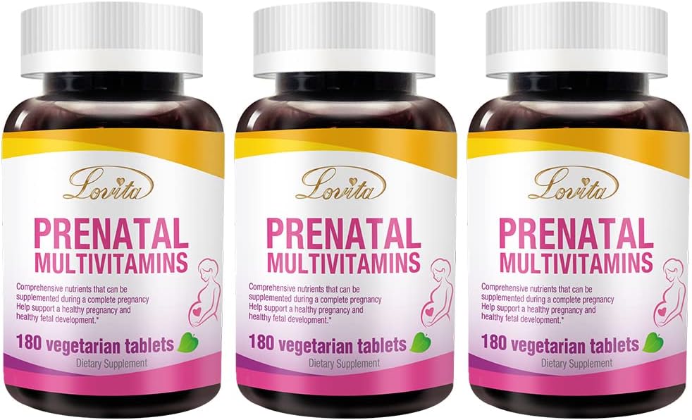 ロビタ鉄27mgのプレナタルビタミン、葉酸800mcg&カルシウム、ビーガンプレナタルビタミン女性用耐久性、非GMO、180ベジタリアンプレナタルピル(パック3)
