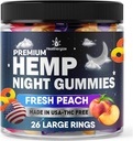 Hemp Gummies Night Time、High Potency Nap Gummies、平和とリラックス、Peach Ring Gummy Bear Edibles、Good Mood、Calm Bedtime-Gomitas para Dormir、Natural Hemp Oil-Made in USA(アメリカ)