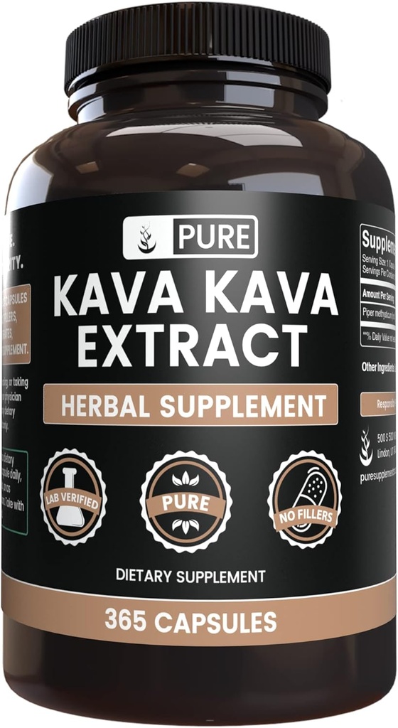 PURE ORIGINAL INGREDIENTS カバカバ(365カプセル) マグネシウムやライスフィラー、常に純粋な、ラボ検証済み