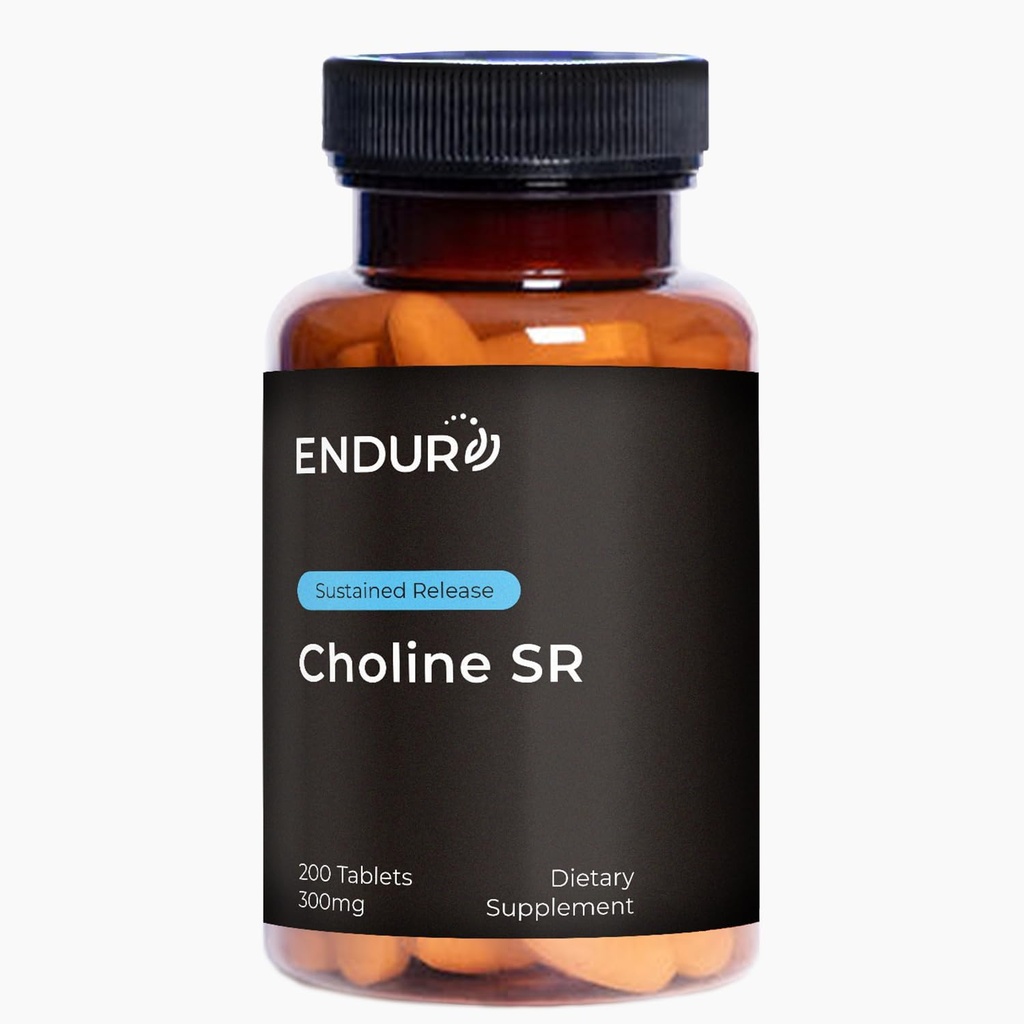 Endur Choline L(+) Bitartrate, Brain & Liver Support Supplement For Helping Keep Your Mind Sharp, Essential For Fetal Development, 300mg (200 Tablets)