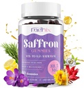 Saffron Gummies 88.5 マグネシウム、St. John's Wort、GABA、Rhodiola、Rosemary 及び泥、焦点のための情熱の花のエキスが付いている最高の強さのサフランの補足との mg - 60 のサービング