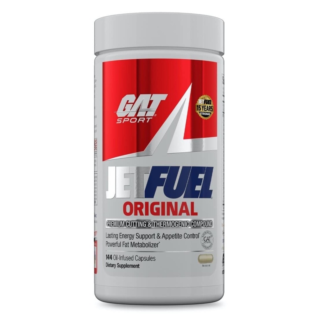 GAT SPORT JetFuelオリジナル - 減量サプリメント、エネルギーブースター、脂肪バーナー、食欲抑制剤(144カプセル)