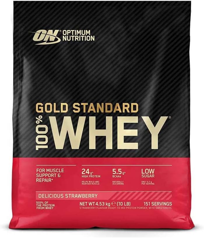 Optimum Nutrition Gold Standard 100% Whey Protein Powder, Vanilla Ice Cream, 10 Pound (Packaging May Vary)