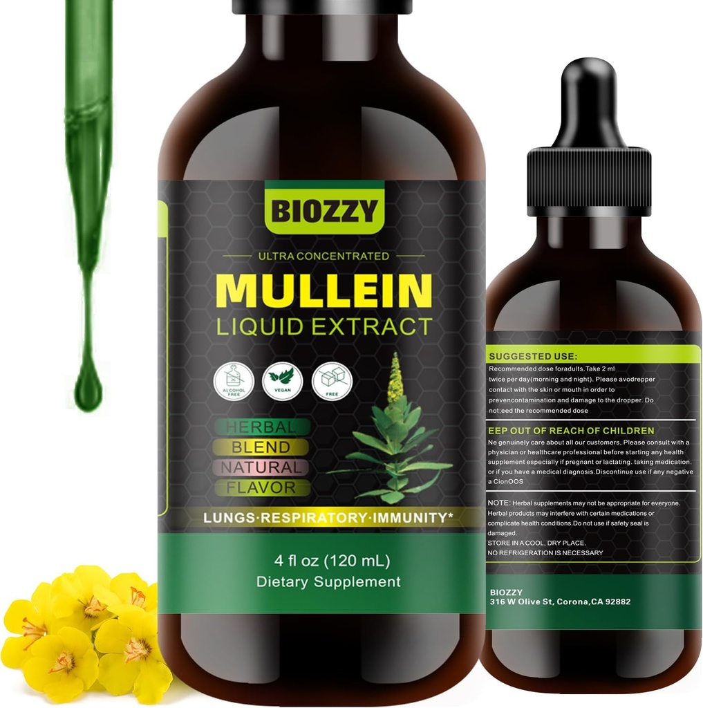 Lungs のジェネリック Mullein の低下 | Mullein の葉の抽出物のための呼吸器および肺サポート | Mullein のエキスの補足の液体