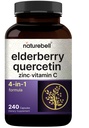 NatureBell Sambucusのエルダーベリーカプセル、ケルセチン500mg、ビタミンCおよび亜鉛、240の計算 ヨーロッパの黒のエルダーベリーのフルーツのエキス– 1の免疫サポート補足の4